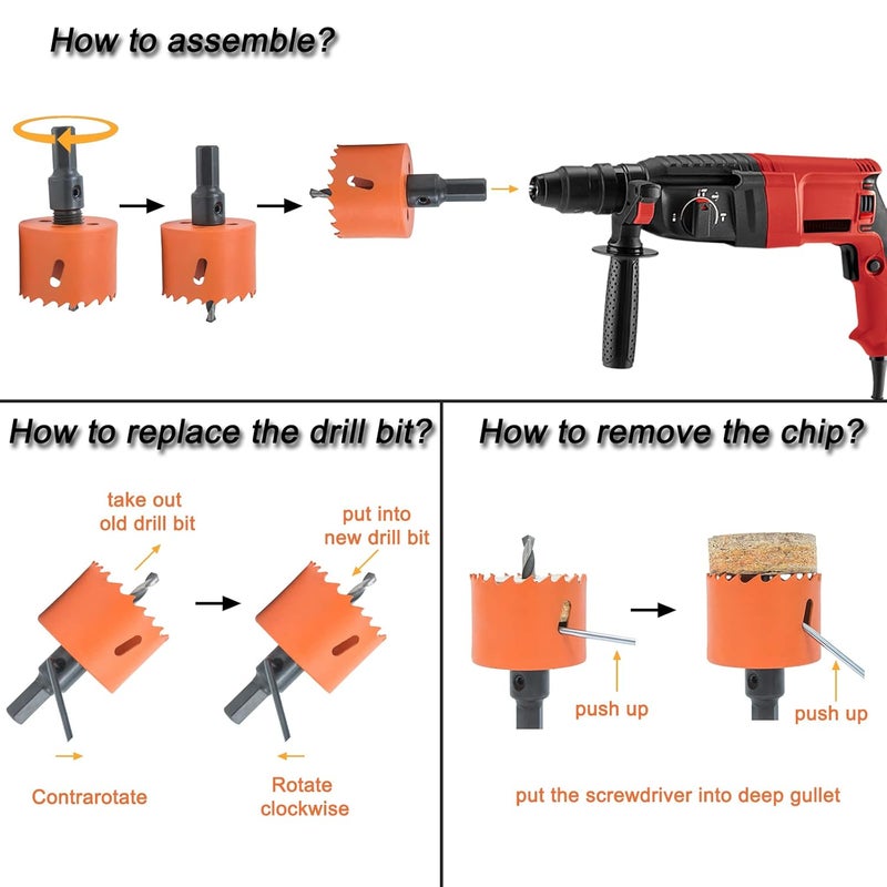 VIKITON 4.5 inch Hole Saw with Arbor for Metal Wood Plastic, 4-1/2 in Bimetal Hole Cutter for Different Project with Smooth and Flat Drilling Edge, Fast Chip Removal - Image 5